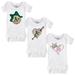 Girls Infant Tiny Turnip White Oakland Athletics 3-Piece Bodysuit Set