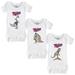 Infant Tiny Turnip White Minnesota Twins 3-Piece Dinosaur Bodysuit Set