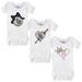 Girls Infant Tiny Turnip White Tampa Bay Rays 3-Piece Bodysuit Set