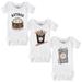 Infant Tiny Turnip White Houston Astros 3-Piece Snacks Bodysuit Set