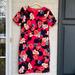 J. Crew Dresses | J. Crew Shirt Sleeve Floral Sheath Dress | Color: Black/Pink | Size: 6