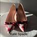 Kate Spade Shoes | Katespade Floral Lthr Pointy Toeribbon Pumpheel | Color: Cream/Red | Size: 9