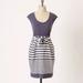 Anthropologie Dresses | Anthro Little Yellow Button Blue Stripped Dress | Color: Blue/White | Size: M
