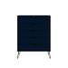 Rockefeller 5-Drawer Tall Dresser with Metal Legs in Tatiana Midnight Blue - Manhattan Comfort 154GMC4