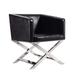 Hollywood Black and Polished Chrome Faux Leather Lounge Accent Chair - Manhattan Comfort AC050-BK