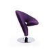 Curl Purple and Polished Chrome Wool Blend Swivel Accent Chair - Manhattan Comfort AC040-EP