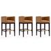 Kingsley 38 in. Camel and Dark Walnut Beech Wood Barstool (Set of 3) - Manhattan Comfort 3-BS012-CL