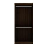 Mulberry 35.9 Open Double Hanging Modern Wardrobe Closet with 2 Hanging Rods in Brown - Manhattan Comfort 161GMC5