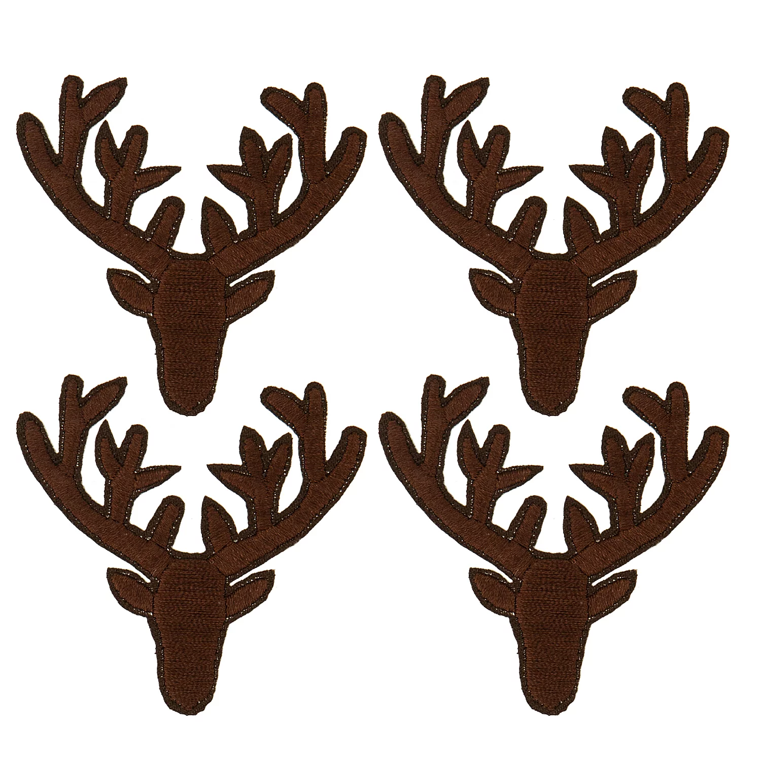 buttinette Applikationen Hirschkopf, Größe: 5,5 x 5,1 cm, 4 Stück Image