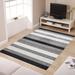 Black/Gray 120 x 0.8 in Area Rug - AMER Rugs Blend Striped Gray/Black Area Rug Viscose/Wool | 120 W x 0.8 D in | Wayfair BLN151014