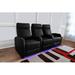 Latitude Run® Leather Home Theater Loveseat (Row of 3) Genuine Leather in Black | 41 H x 80 W x 35 D in | Wayfair LTTN5388 45542229