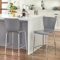 Latitude Run® Viqueque 24" Counter Stool Plastic/Acrylic/Wood in Gray | 37.5 H x 18.5 W x 18.5 D in | Wayfair LTTN4527 45258359