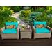 Lark Manor™ Anupras 3 Piece Outdoor Conversation Set w/ Club Chairs & Storage Coffee Table Synthetic Wicker/All - Weather Wicker/Wicker/Rattan | Wayfair