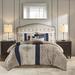 Astoria Grand Chambord 7 Piece Jacquard Comforter Set w/ Throw Pillows /Polyfill/Microfiber in Blue/Navy | Wayfair ATGD4067 39096183