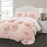 Ophelia & Co. Noren Pink Blush Microfiber Traditional 3 Piece Comforter Set Polyester/Polyfill/Microfiber in Pink/Yellow | Wayfair