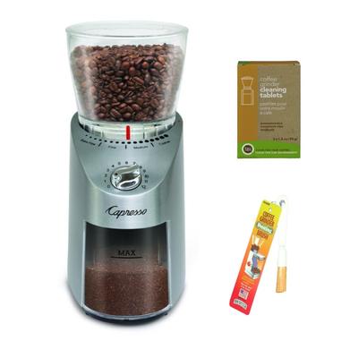 Capresso 575.05 Infinity Plus Conical Burr Grinder Bundle