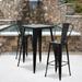 4 Pack 30" High Metal Indoor-Outdoor Barstool with Back - Kitchen Furniture