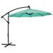 Sunnydaze Offset Patio Umbrella with Solar LED Lights - 9-Foot - Seafoam