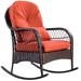 Outdoor Wicker Rocking Chair w/ Cushion - 27" x 34.5" x 38" (L x W x H)