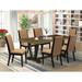 East West Furniture Dining Set- a Dining Table and Light Sable Linen Fabric Parson Chairs, Black(Pieces Options)