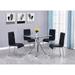 Orren Ellis Bax 5 Piece Dining Set Glass/Upholstered/Metal in Black | Wayfair B023270AFC394729A492ED8E416CA06E