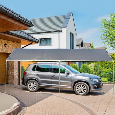Outsunny 10' x 20' Heavy Duty Carport Awning Canopy with Included Anchor Kit & Weather-Resistant PE Roof