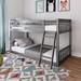 Aileana Twin Over Twin Solid Wood Bunk Bed by Lark Manor™ kids Wood in Gray | 50 H x 42.5 W x 81.5 D in | Wayfair 96375A91AA104A96BDE11761308D3531