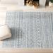 Blue/Gray 51 x 0.01 in Indoor/Outdoor Area Rug - Mistana™ Tomas Chevron Rug Dark Indoor/Outdoor Area Rug, Polypropylene | 51 W x 0.01 D in | Wayfair