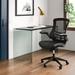 Symple Stuff Woolverton Mid-Back Mesh Swivel Ergonomic Task Office Chair w/ Flip-Up Arms Upholstered in Black/Brown/Gray | Wayfair