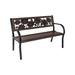 Red Barrel Studio® Anoesti Sunflower Tube Steel Park Outdoor Bench Metal in Brown/Gray | 32 H x 50 W x 18 D in | Wayfair