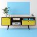 Hashtag Home Allegra TV Stand Wood in Red/Yellow/Brown | 26.58 H in | Wayfair 377783027BD546B49D4B25657B49E287