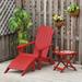 Dovecove Nederland Wood Folding Adirondack Chair w/ Table Wood in Red | 37.5 H x 29.25 W x 35.5 D in | Wayfair 3D5BC7620A6649D49EF219DDCC55E0ED