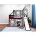 Zoomie Kids Johannes Solid Wood Twin Low Loft Bed w/ Ladder Slide Tent & Tower in Gray | 87.5 H x 80 W x 84.75 D in | Wayfair
