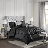 Mercer41 Celino 7 Piece Tufted Comforter Set Polyester/Polyfill/Microfiber in Black | Queen Comforter + 6 Additional Pieces | Wayfair