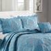 Darby Home Co Lucinda Microfiber Traditional Oversized 4 Piece Quilt Set Polyester/Polyfill/Microfiber in Blue | Wayfair