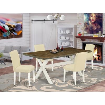 Modern Kitchen Table Set A Distressed Jacobean Kitchen Table And Leather Parson Dining Chairs Number Of Chair And Bench Option From Overstock Com Accuweather Shop