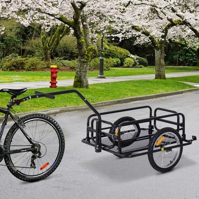 Aosom Folding Bike Cargo Trailer Cart with Seat Post Hitch