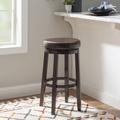 Red Barrel Studio® Solid Wood Faux Leather Swivel Counter & Bar Stool Wood in Brown | 31 H in | Wayfair A4915EACDB3049C199658D90E43F9B6C