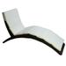 Outsunny Patio Foldable Wicker Chaise Lounge, PE Rattan Outdoor Lounge Chair, Bed with Cushion for Garden, Backyard, Lawn, Beige