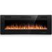 Ebern Designs Recessed & Wall Mounted Electric Fireplace, Remote Control w/Timer, Adjustable Flame Color & Speed in Black | Wayfair