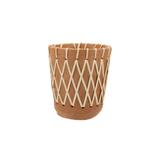 Foreside Home & Garden Natural Terracotta and Woven Rattan Planter