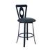30 Inches Leatherette Barstool with Oval Cut Out, Black