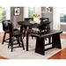 Hace Contemporary Black Faux Leather 6-Piece Counter Height Table Dining Set by Furniture of America