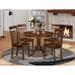 East West Furniture 5 Piece Dining Table Set Includes a Dining Table with Pedestal and 4 Chairs, Mahogany(Seat Type Options)