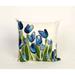 Liora Manne Visions III Allover Tulips Indoor/Outdoor Pillow Blue 20" Square