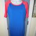 Lularoe Dresses | Lularoe Julia Blue/Watermelon Color Dress Size S | Color: Blue/Pink | Size: S