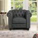 Chesterfield Chair - House of Hampton® Eisner 38.5" W Tufted Chesterfield Chair Linen in Gray, Size 30.0 H x 38.5 W x 34.5 D in | Wayfair
