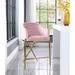 Willa Arlo™ Interiors Niko 26.5" Counter Stool Upholstered/Velvet/Metal in Pink/Yellow | 38 H x 23.5 W x 22.5 D in | Wayfair