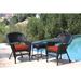 August Grove® Byxbee 3 Piece Seating Group w/ Cushions Synthetic Wicker/All - Weather Wicker/Wicker/Rattan in Orange/Black | Outdoor Furniture | Wayfair