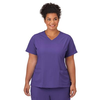 Plus Size Women's Jockey Scrubs Women's Mock Wrap Top by Jockey Encompass Scrubs in Purple (Size 2X(20W-22W))